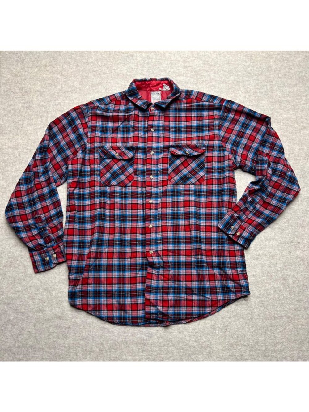 Vintage Outdoor Exchange Red Plaid Flannel Shacket Shirt Button Down Men XL Tall